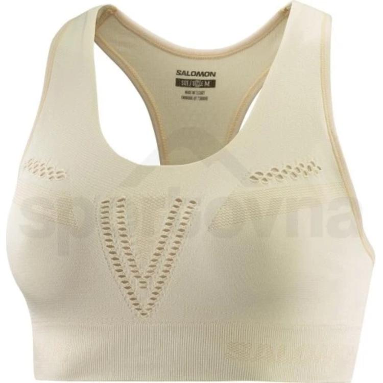 

Salomon Solid Color Round Neck Fixed Strap Sports Bra Women underwear Beige LC2119400 L