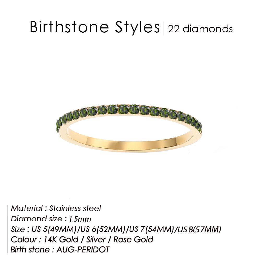 eManco European Zircon Ring: Titanium Steel Women's December Birthstone Rhinestone Finger Ring
