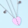 Set di 2 Collane con Ciondolo a Mezzo Cuore Colorato Catena con Perline Fascino Migliori Amici Choker Gioielli BFF Per Bambini Amicizia