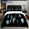 Slipknot Dark Metal Artistry Bedding (1 * duvet cover + 2 * pillowcase, without core) 2D Flat Duvet cover and pillowcase Christmas birthday gift