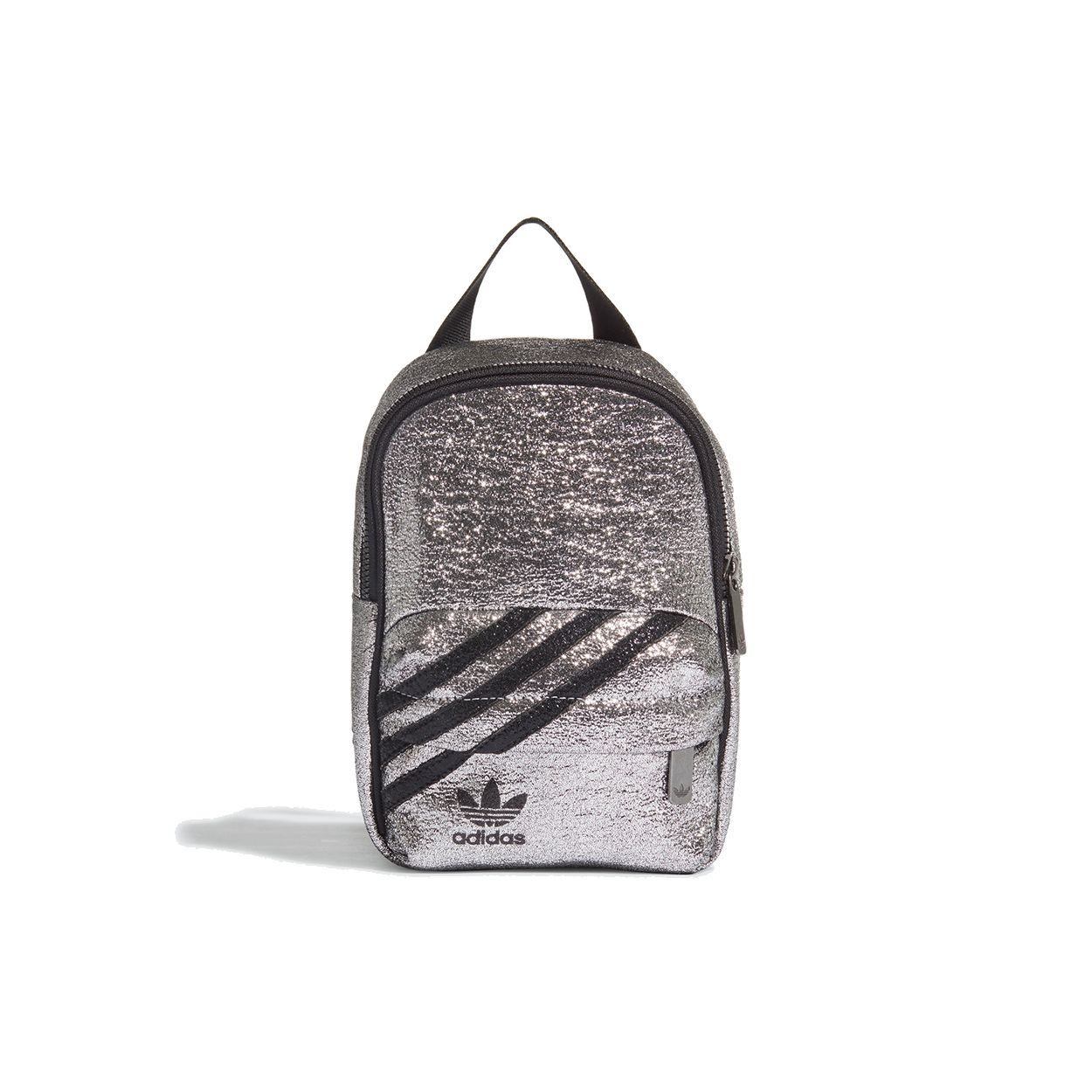 Adidas Originals Metallic Trendy Sports Mini Backpack Women Backpack Silver GQ2927 Silver