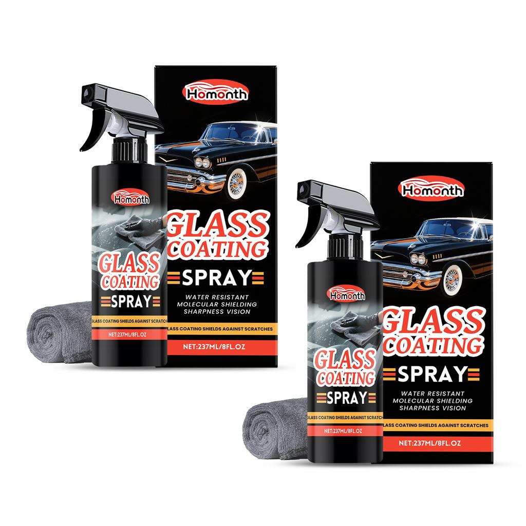 237ml Glass Coating Spray,Water-Repellent Polish Automotive Glass Cleaner Hydrophobic Coating Sprays With Towel For Car