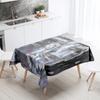 Woods Snow Tablecloth Home Decor Stain Resistant Waterproof Table Decoration Rectangular Kitchen Fireplace Countertop
