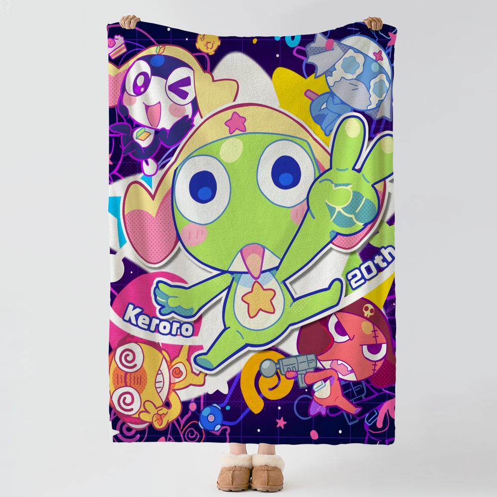 anime K-Keroro Gunso-o Throw Thick Comfort Flannel Quilt, Multi-scene Use Indoor Outdoor Daily Nap