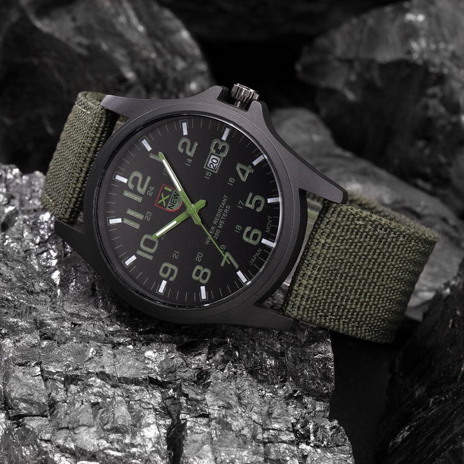 Men's Fashion Sport Watches Men Quartz Nylon Strap Watch Outdoor Watch army style watch Boys Watch