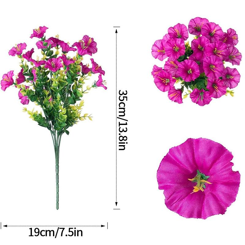 Artificial Morning Glory Flower UV Resistant Hanging Flowers Silk Morning Glory Garden Wedding Decoration Outdoor Hanging Plants