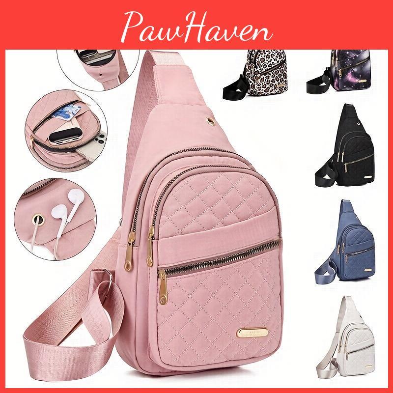 Adjustable Womens Backpack Shoulder Strap Multipocket Fanny Pack With Zipper Casual Sports Travel Bag
