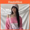 Korean Patterned Mesh Wool Hat With Adjustable Size For Spring Summer Street Style