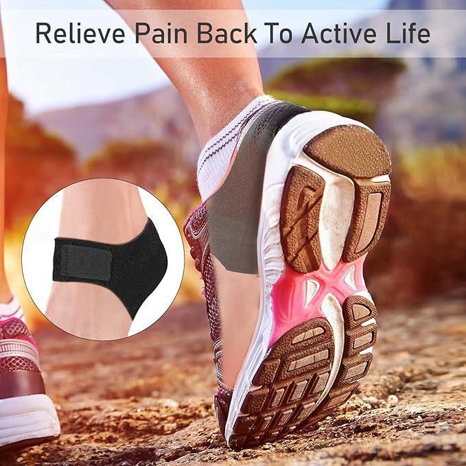 Gel Heel Wraps: Velcro Heel Covers & Warmers for Men and Women - Relieve Foot Fatigue & Absorb Shock