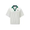 Lifestyle Series Color Block Sports Casual Knit Polo Shirt Women Tops White 24SRM402WGW1