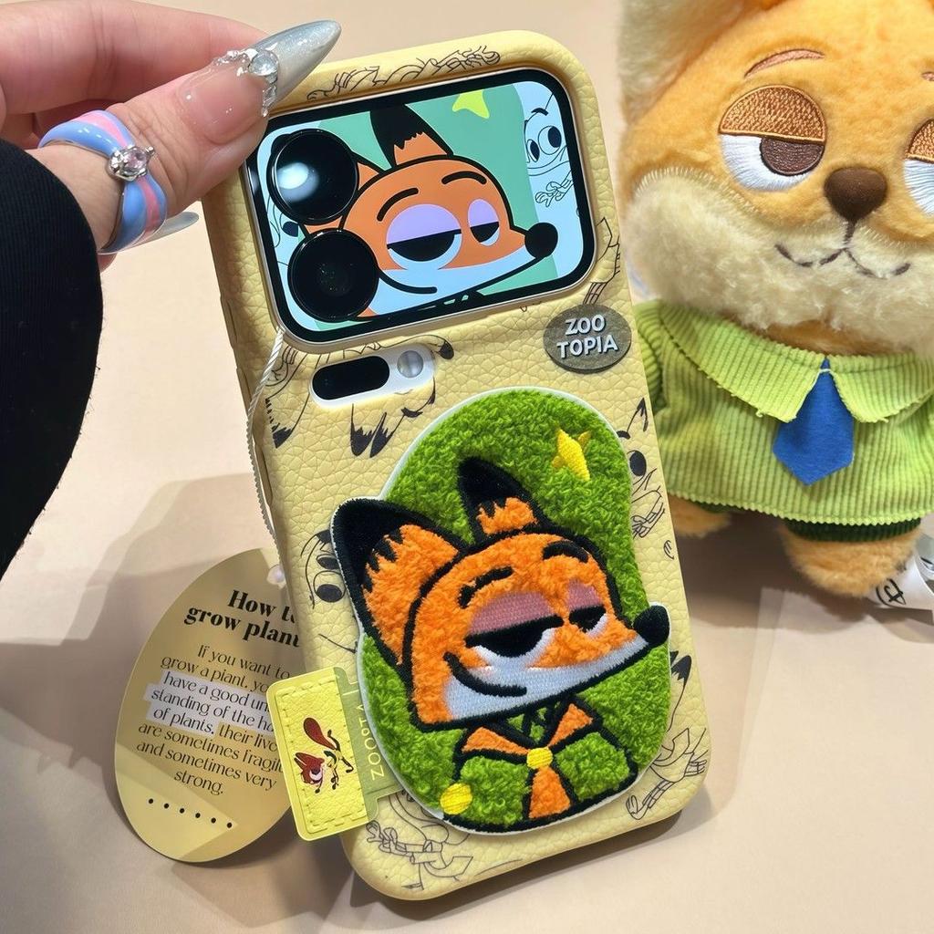 Autumn and Winter Leather Pattern for Apple 17 Judinick Couple Mobile Phone Case Embroidered iPhone16 Cartoon Case