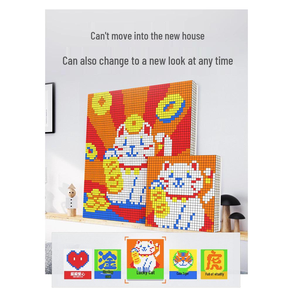 Rubik's Cube Mosaic Puzzle Board - Creative Educational Toy for Kids DIY Gift