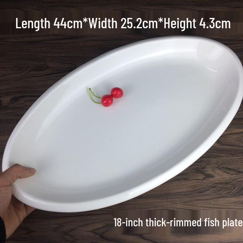 Fenfei 18-inch Extra Large Oval Ceramic Fish Plate 18 inches