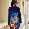 Women Round Neck Loose Long Sleeve Tunic Soft Solid Tops Ideal For Household Relax And Casual Outdoor Walks