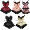 Silk Lingerie Women Lace Robe Dress Babydoll Nightdress Nightgown Sleepwear Us
