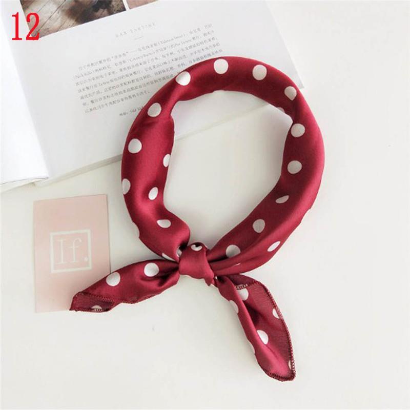50*50cm Fashion Polka Dot Leopard Silk Scarf DIY New Styles Women Head Neck Satin Hair Ties Bands Small Square Scarf Neckerchief
