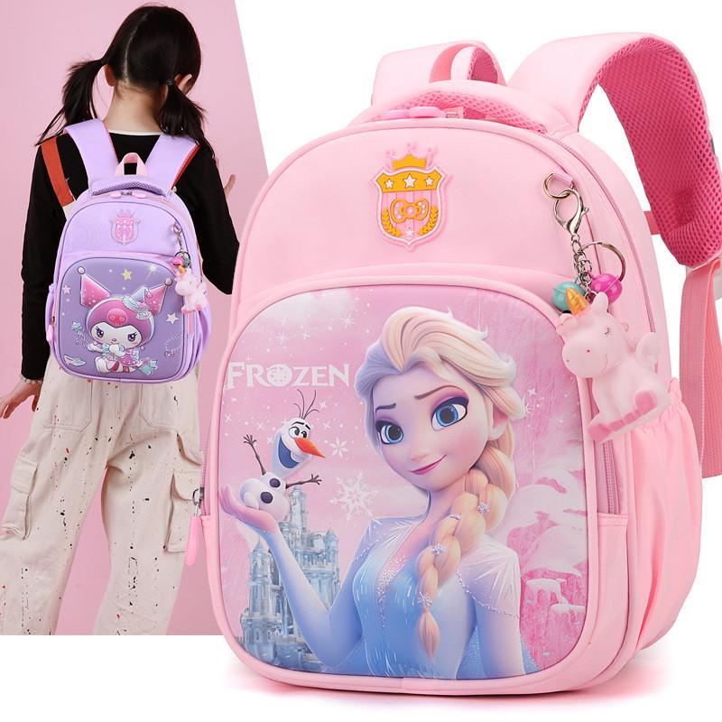 Elsa Cinnamoroll Kuromi Spider Man Cartoon Childrens Backpack With Durable Nylon For Kindergarten School Use
