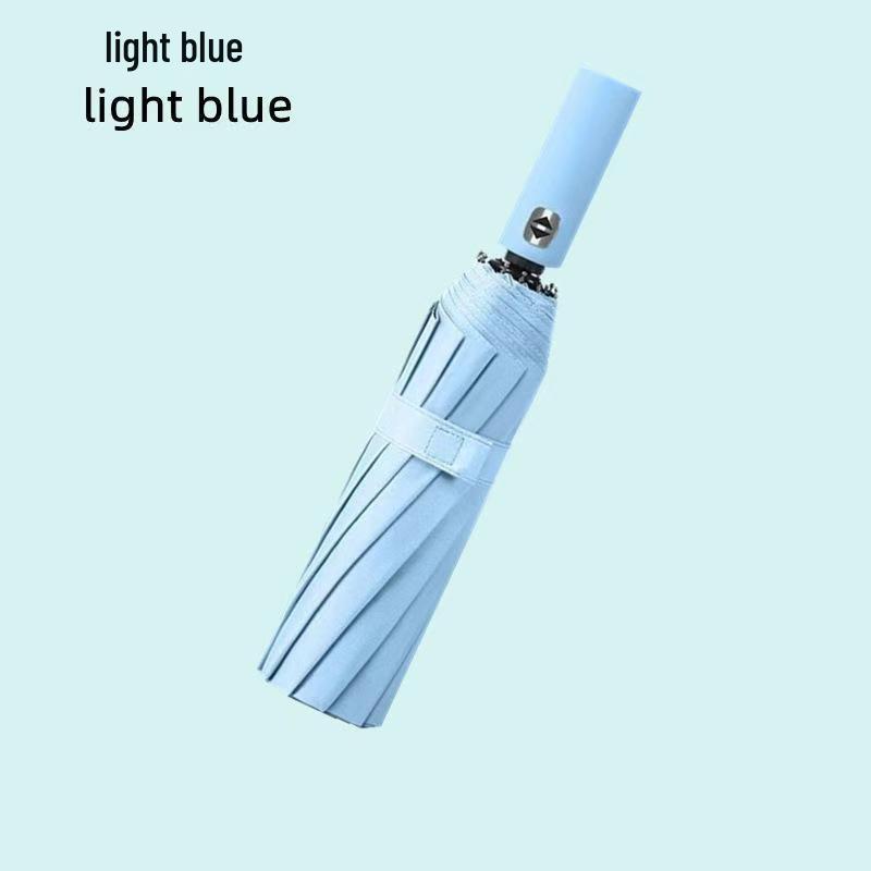 Fully Automatic 24-Rib Folding Umbrella: Large, UV-Resistant, Sun & Rain Protection with Custom Logo Options