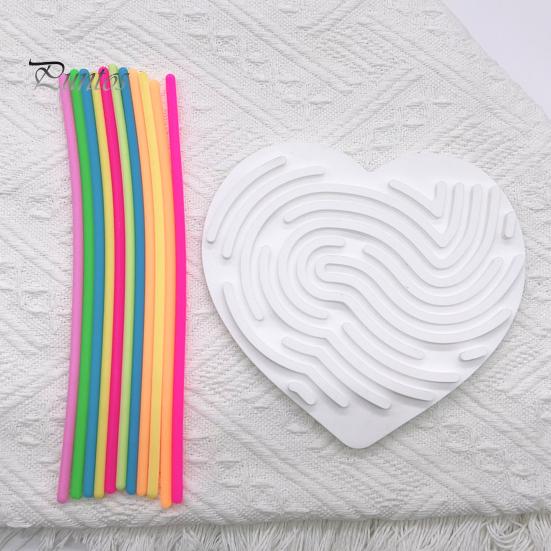 Sensory Activity Board Calming Stress Relief Colorful Silicone Stick Fidget Toy Fine Motor Skill Development Educational Busy Board Game Kids Adults