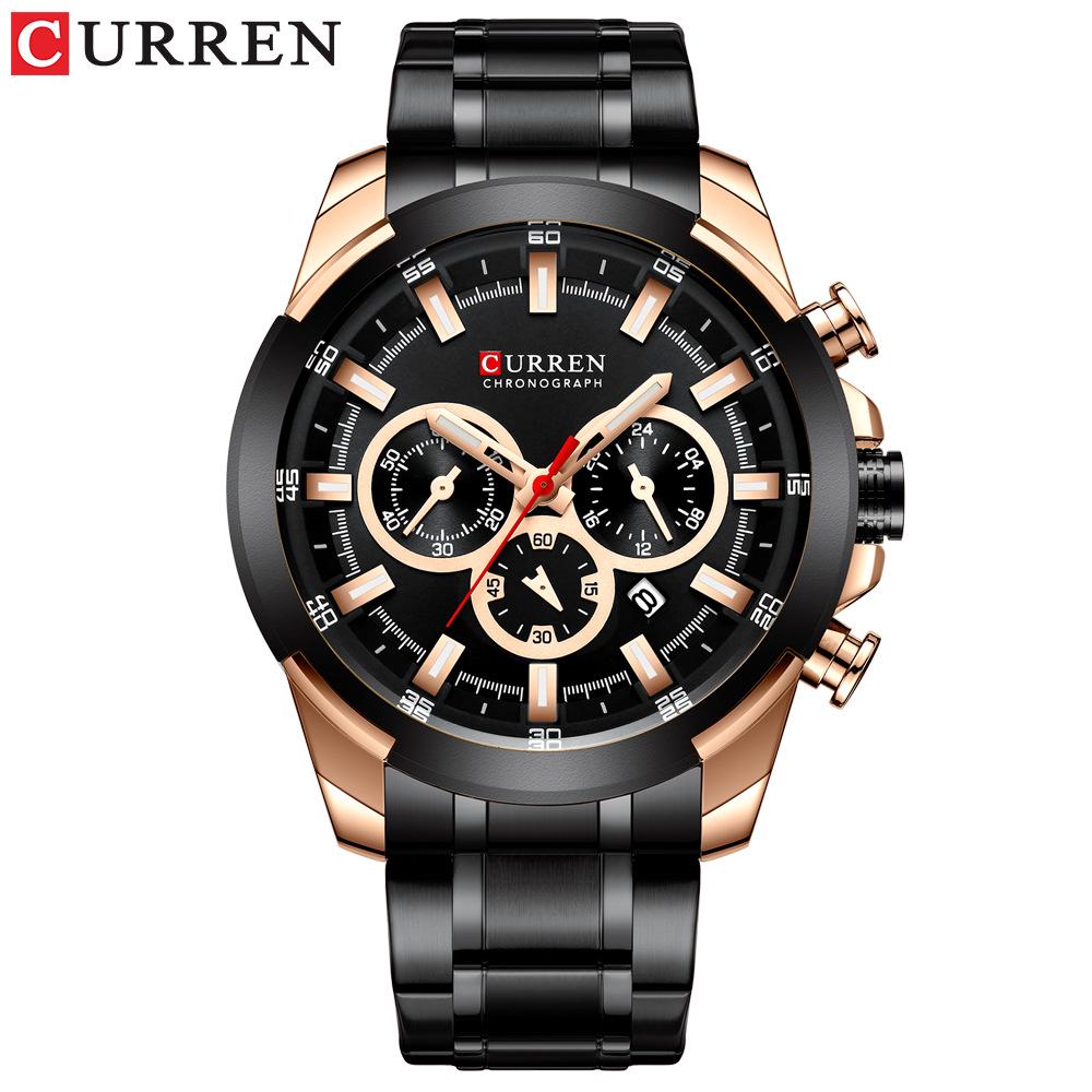 

CURREN 8361 Men s Quartz Watch - Business Style, Six-Needle Design, Waterproof with Steel Band, Calendar Feature.