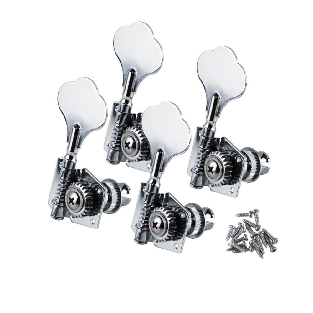 FLEOR 4pcs Vintage Open Gear Bass Tuning Keys Pegs Machine Head Tuner Fit FD 4 Strings Bass Guitar