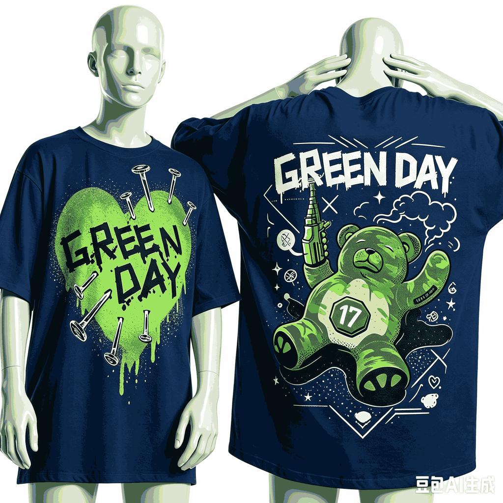 Green Day Hayran Hediyesi Tişört Unisex Unisex Harajuku Oversize Unisex Kısa Kollu Sokak Giyimi Yüksek Kalite Çiftler Rahat Yumuşak