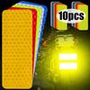 10 piezas/juego de pegatinas reflectantes para parachoques de coche, cinta de advertencia reflectante, pegatinas reflectoras seguras, calcomanías, accesorios de estilo automático