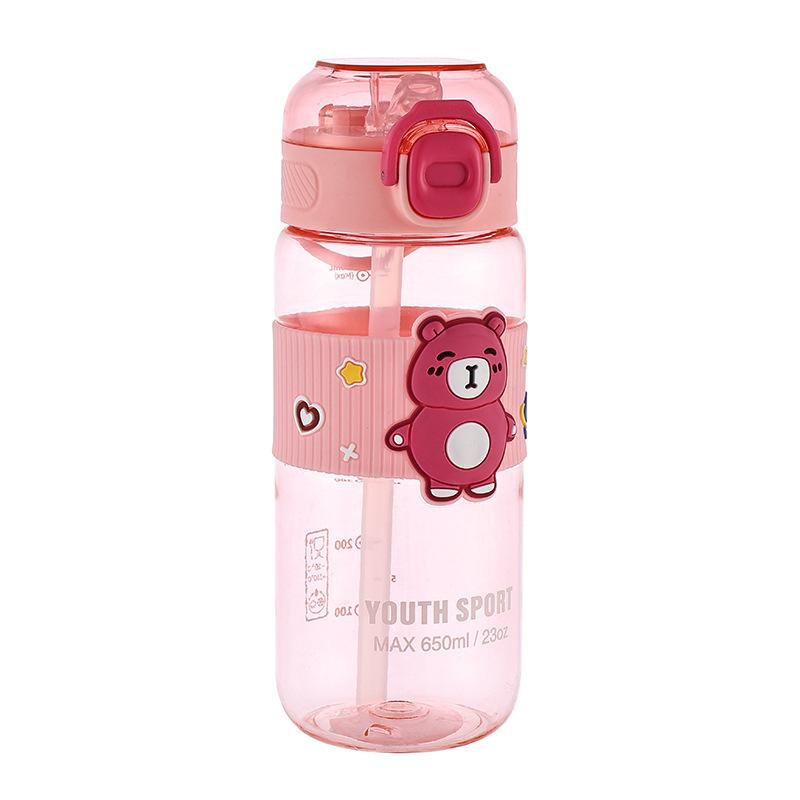 Water Bottle New Kapi Bar Straw Cup High Value Boys and Girls Food Grade Plastic Cup High Temperature Outdoor Sports Water Cup