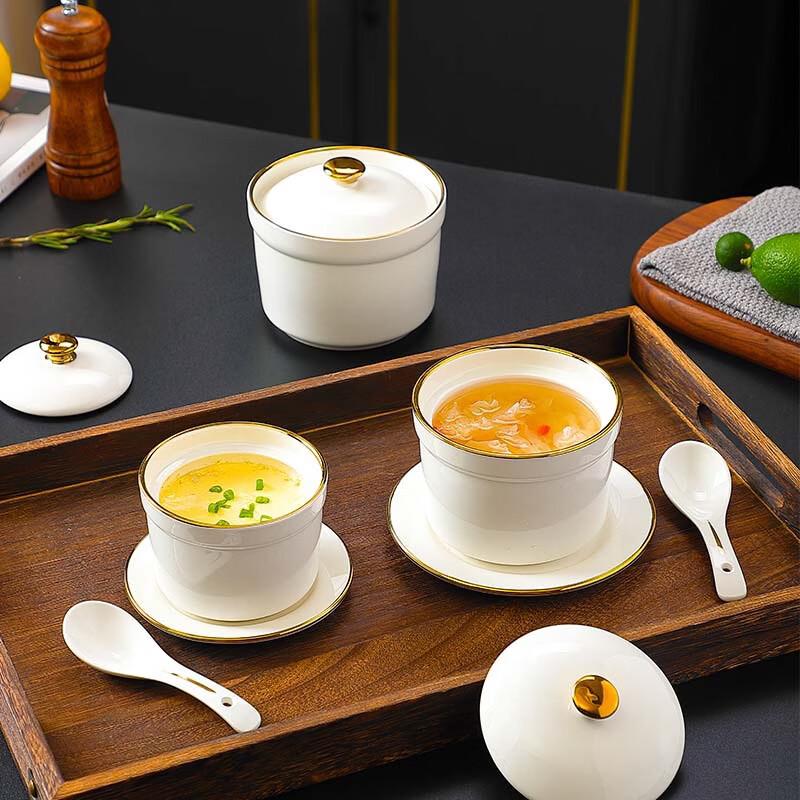 Premium Ceramic Double Boiler Stew Pot Set