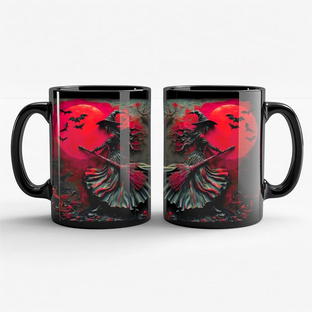 Caneca de Chá Bruxa 325ml Canecas de Halloween Cerâmica Caneca de Café da Manhã Para Rotina Matinal Festa de Aniversário Lazer de Fim de Semana Momentos Relaxantes