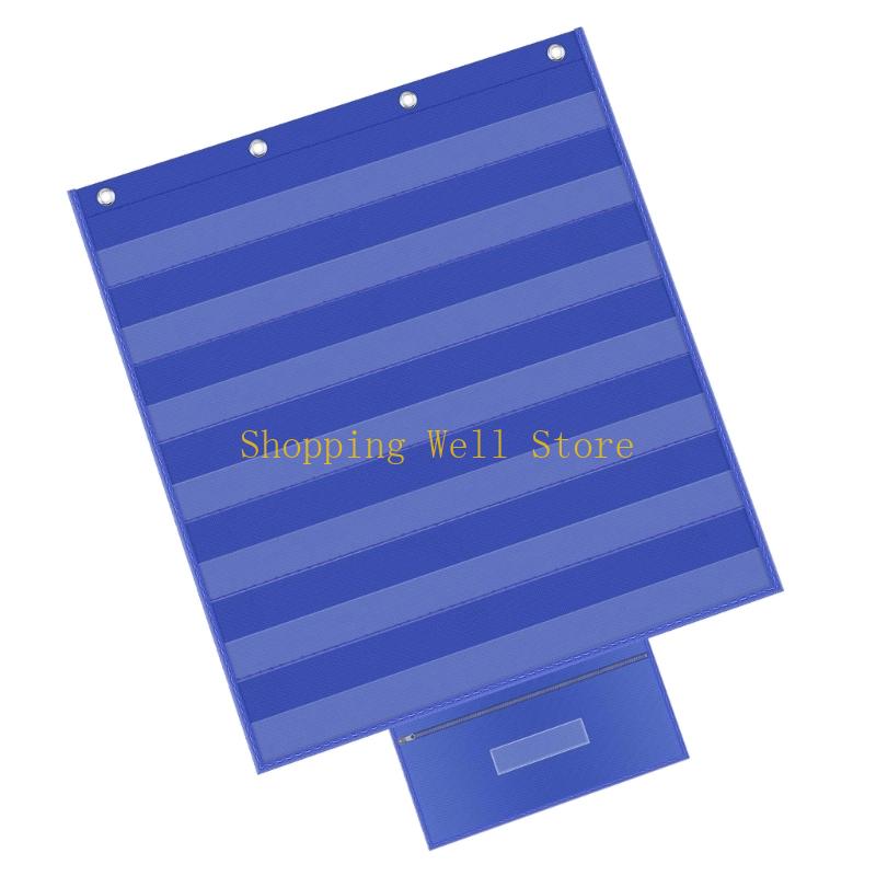KX4B 7 Row Wall Hanging Pocket Chart For Interactive Learning And Concept Display