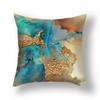 45x45cm Nordic Ins Abstract Gold Blue Marble Print Cushion Cover Sofa Office Seat Lumbar Pillow Cover Home Decoration