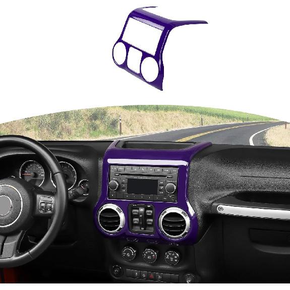 RT-TCZ for Jeep JK Black Dash Console Radio Screen/Vents Cover Trim for Jeep Wrangler JK JKU 2011-2017 ABS Interior Accessories 1pc
