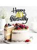 1Pcs Black Gold Happy 10 Birthday Cake Topper 10th 20th 30th 40th 50th 60th Loves & Wishes Party Decorations for Birthday Party