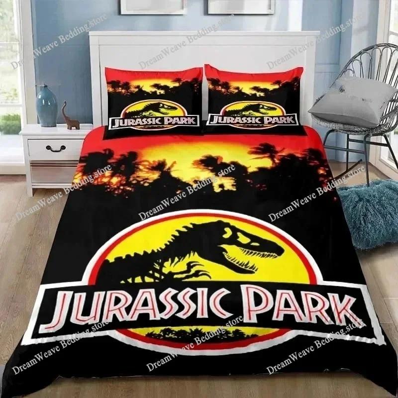 Dinosaur Duvet Covers Pillowcases Set Polyester Lovely Pattern 3D Cartoon Quilt Cover Custom Bedding Set Queen Size741