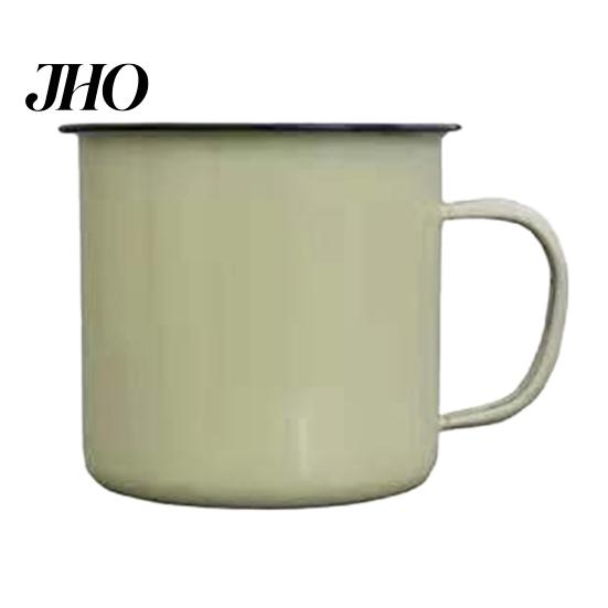 Kitchen Cup 120/240/350/500ML Vintage Enamel Mug with Handle Heat-resistant Large Capacity Tea Milk Water Coffee Drinking Retro Decoration 1960s Style