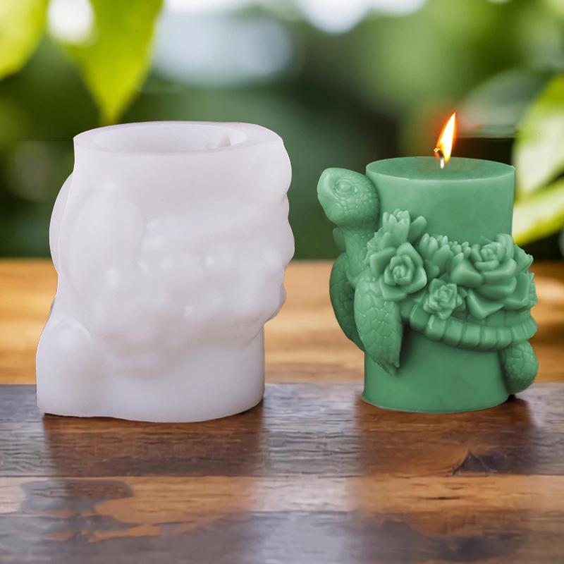 3D Candle Silicone Mold Succulent Turtle Diffuser Stone Ornament Resin Animal Moulds Cake Clay Making Crafts Accessories