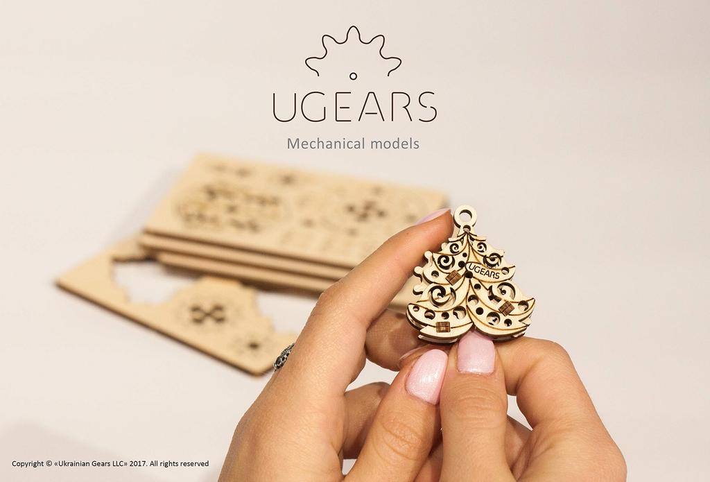 UGEARS Happy New 70043 Wooden Toy 3D Puzzle U-Fidget Gear;