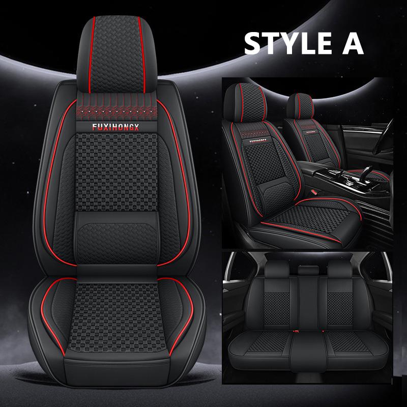 Ice Silk Universal Car Seat Cover Four Season Full Set Seat Cushion Auto Suv Truck Van All-inclusive Protector Auto Accessories