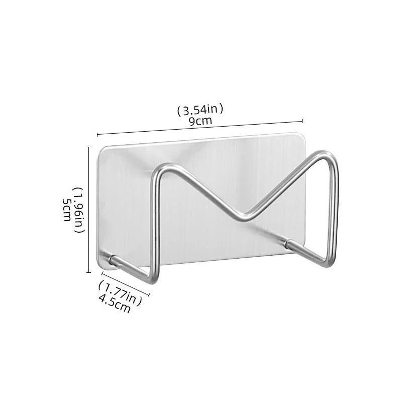 1 Pcs Stainless Steel Sink Sponges Self Adhesive Drain Drying Shelf Kitchen Accessories Storage Holder Wall Hooks