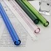 High Borosilicate Reusable Drinking Straw Eco Friendly Glass Straw for Bubble Tea Smoothies Bar Accessories Straw with Brush