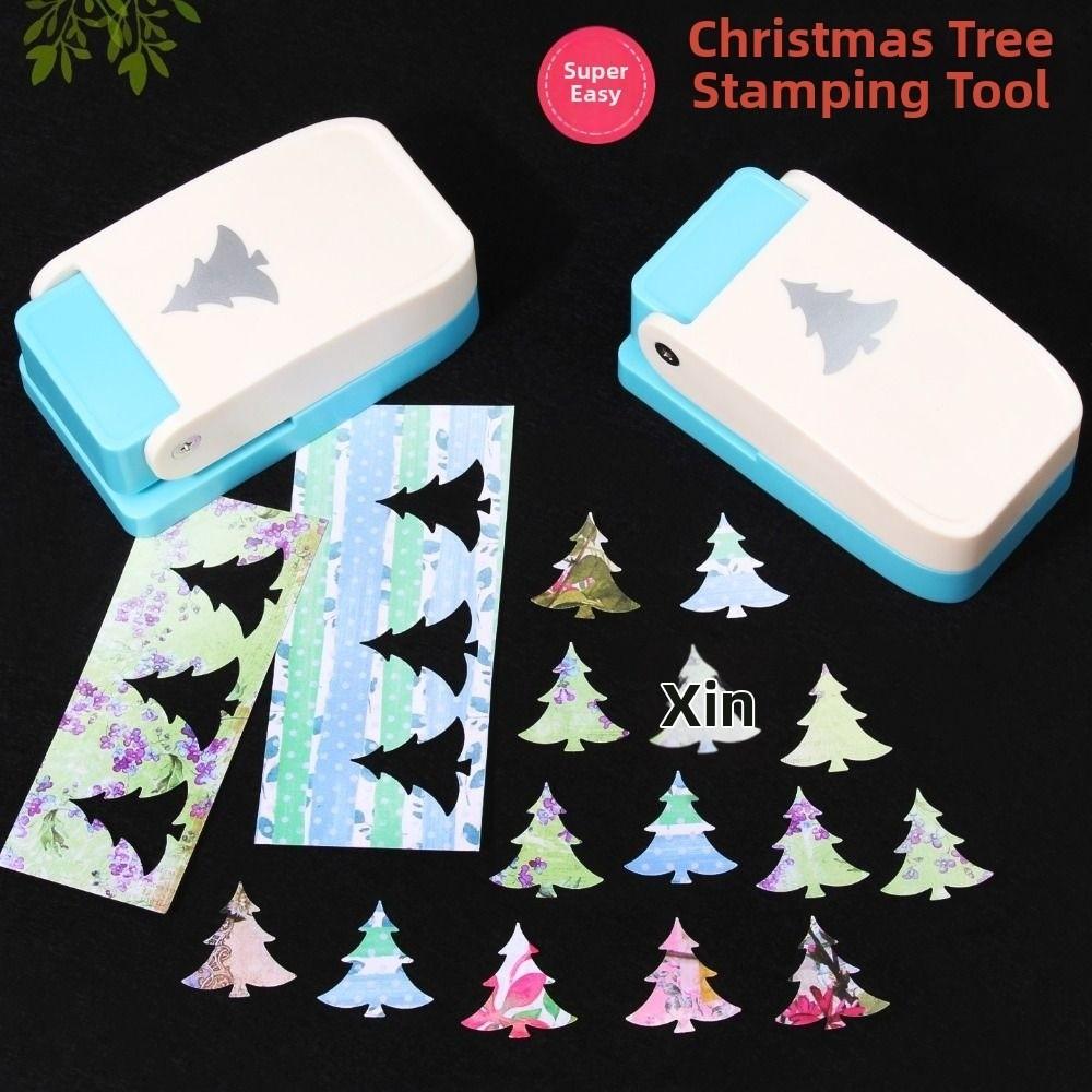 Labor Saving Stamp Border Punch Large Size DIY Christmas Tree Hole Punch Cutting Craft Handmade Toothed Puncher Embosser