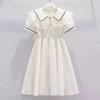 Girls' Fashionable Dress for Summer, Children's Short-sleeved Round-neck Sweet-colored Princess Dress