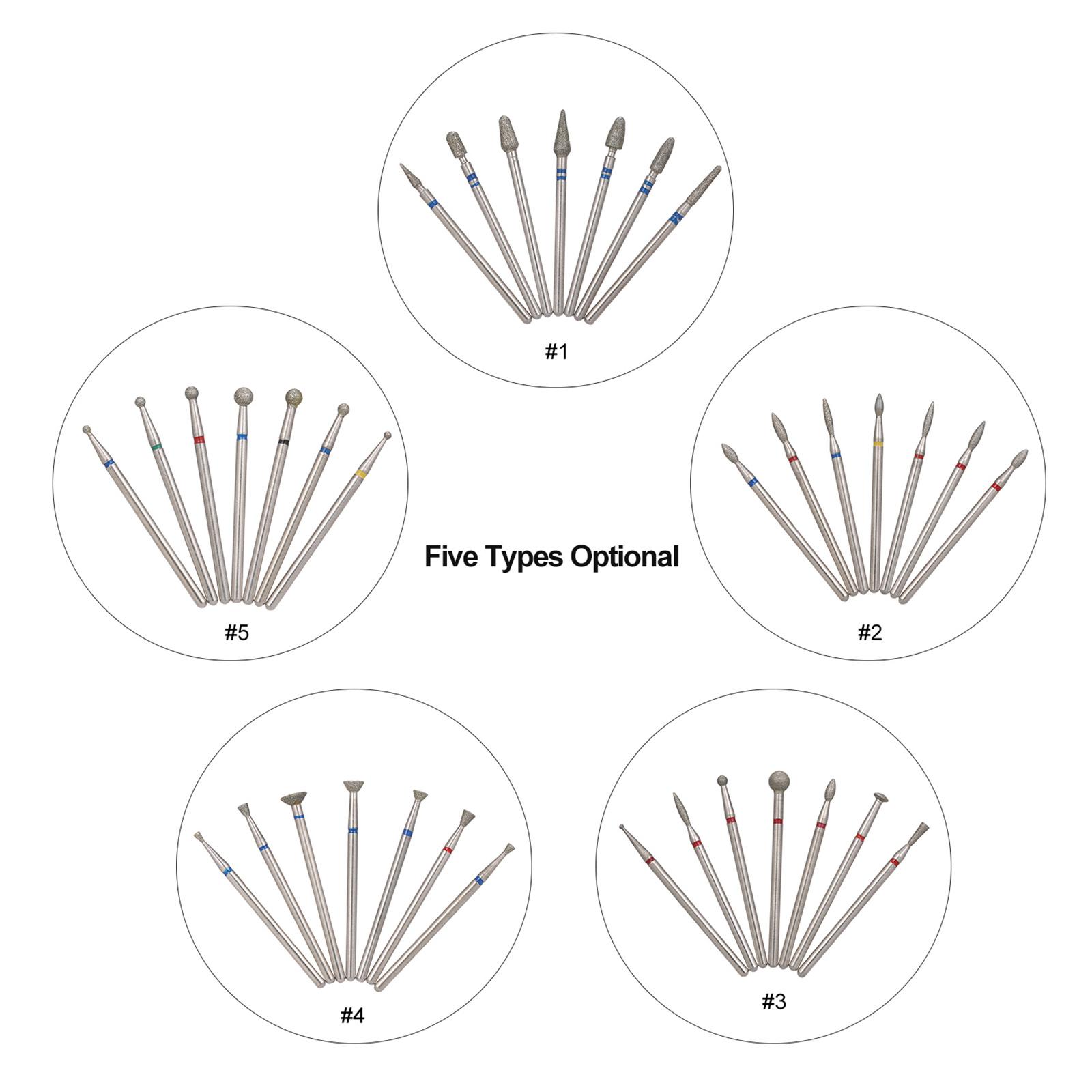 

Nail Drill Bits Set Professional Electric Nail Grinding Burr Cutters for Pedicure Manicure Nail Art Tools Silver 7Pcs