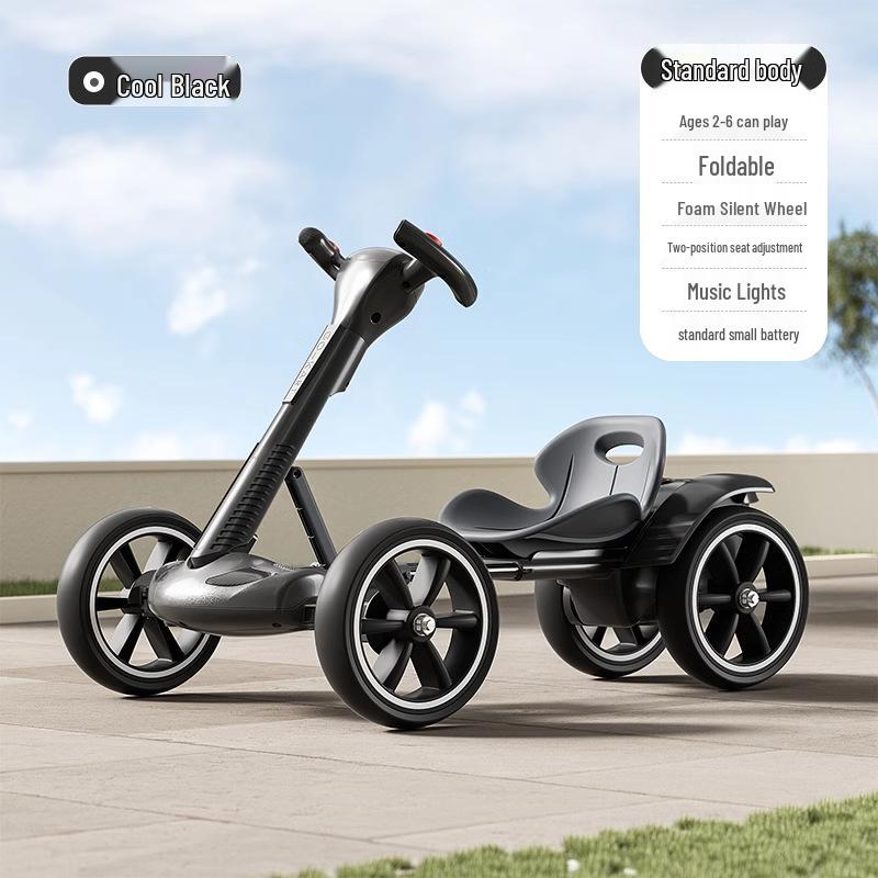 Go-Kart Elétrico Dobrável Carro de Passeio para Crianças 2-8 Anos - Não Requer Instalação