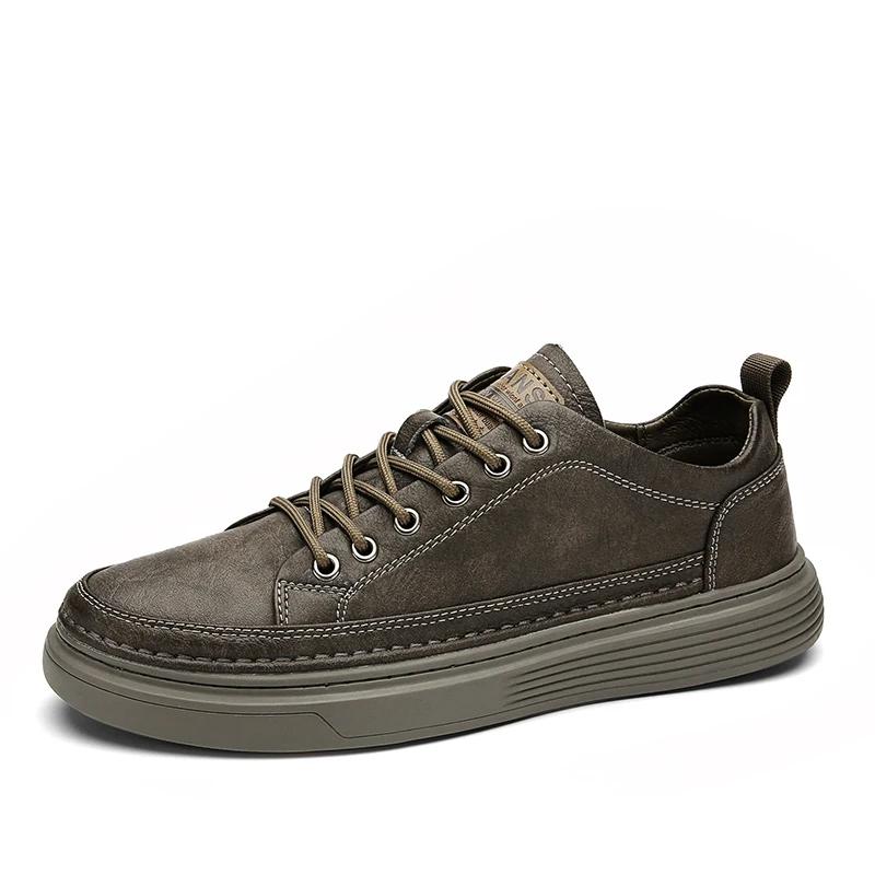 

Классические мужские кроссовки на платформе, повседневная обувь без шнуровки для мужчин, кожаные кроссовки, новые удобные туфли на плоской подошве, весенние мужские лоферы 44