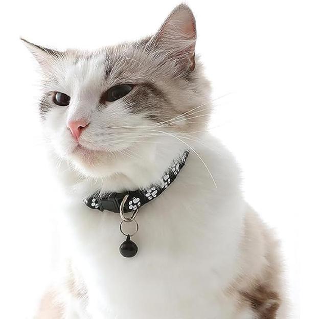 Pink Extra Small Dog Collar with Bell, 2-Pack Puppy Collar with Bells Reflective Kitten Cat Collars Adjustable Buckle for Tiny Little XS XSmall Small