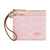 Coach Double Zipper Coated Canvas Wallet Women Wallets Gold Pink CEF61-IMPO