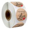 100-500Pcs Vintage Kraft Paper Stickers Scrapbook Gift Stationery Label Stickers Handmade With Love Thank You For The Stickers
