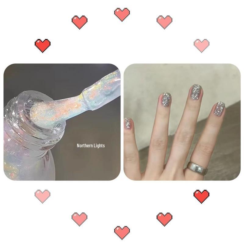 2026 New Year Red Super Sparkle Waterproof Nail Polish with Crushed Diamonds - Luxurious Whitening Formula